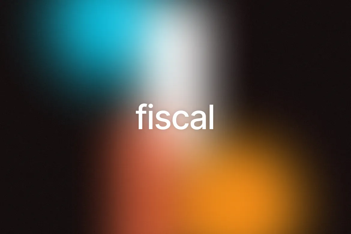 Fiscal logo over a colorful background.